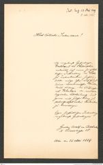 k.k. naturhistorisches Hofmuseum, Intendanzakten 1885-1896 (Hauer), Aktenzahl Z.361/1889, Seite 1